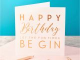 How to Make A Birthday Card with Photo Copper Foiled Gin Birthday Card by Oakdene Designs