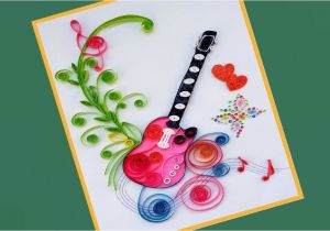How to Make A Birthday Card with Photo How to Make Quilling Beautiful Guitar Birthday Greeting