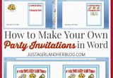 How to Make A Birthday Invite How to Make Your Own Party Invitations Just A Girl and