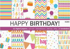 How to Make A Digital Birthday Card Birthday Digital Paper Pack Quot Happy Birthday Quot with