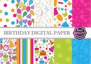 How to Make A Digital Birthday Card Birthday Digital Paper Pack W Birthday Patterns to Use