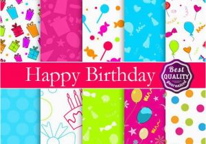 How to Make A Digital Birthday Card Happy Birthday Digital Paper Pack with Birthday Patterns