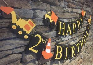 How to Make A Happy Birthday Banner Out Of Construction Paper Construction Birthday Banner Dump Truck Birthday Banner