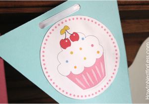 How to Make A Happy Birthday Banner Out Of Construction Paper Cupcake themed Birthday Party with Free Printables How