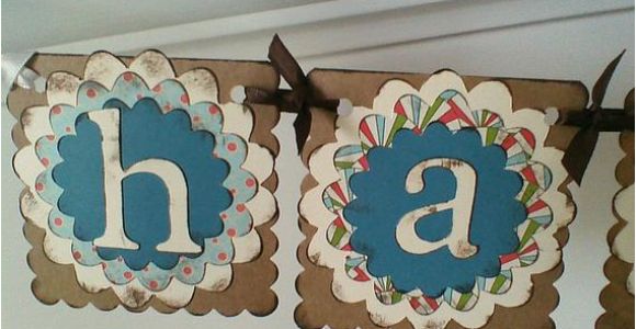 How to Make A Homemade Happy Birthday Banner Vintage Banner Handmade Banner Homemade by Glitzglitterandglue