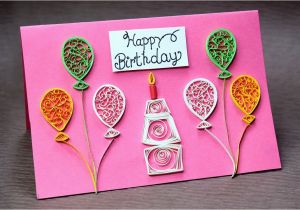 How to Make A Simple Birthday Card Out Of Paper Diy Birthday Card for Beginners Very Easy Quilling