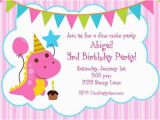 How to Make Cute Invitations for Birthdays Cute Pink Dinosaur Birthday Invitations