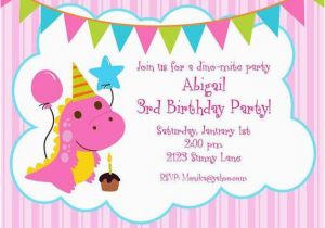 How to Make Cute Invitations for Birthdays Cute Pink Dinosaur Birthday Invitations