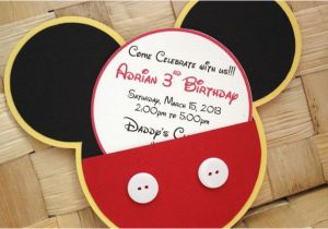 How to Make Mickey Mouse Birthday Invitations Handmade Mickey Mouse Invitations for Birthdays Baby