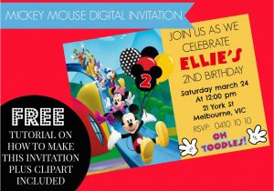 How to Make Mickey Mouse Birthday Invitations How to Make Mickey Mouse Clubhouse Digital Invitation Step