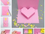 How to Make Pop Up Birthday Cards Step by Step How to Make A Pixel Heart Pop Up Card Step by Step