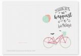 How to Print Out A Birthday Card Printable Birthday Card Bicycle with Balloons