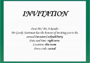 How to Write A Birthday Invitation Card Business English Esp Elt Cation