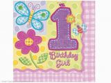 Hugs and Stitches 1st Birthday Girl 1st Birthday Girl Hugs and Stitches Set Of 16 Napkins