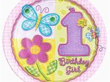 Hugs and Stitches 1st Birthday Girl 1st Birthday Girl Hugs Stitches Small Paper Plates 8ct