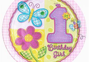 Hugs and Stitches 1st Birthday Girl 1st Birthday Girl Hugs Stitches Small Paper Plates 8ct