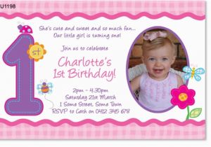 Hugs and Stitches 1st Birthday Girl Cu1198 Hugs and Stitches First Birthday Invitation