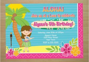 Hula Birthday Party Invitations Hula Girl Invitations