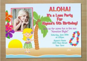 Hula Birthday Party Invitations Hula Girl Luau Birthday Invitation Digital by Squigglesdesigns