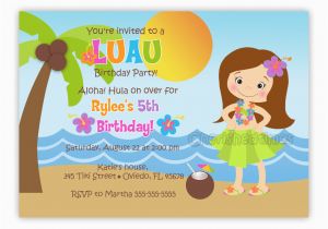 Hula Birthday Party Invitations Hula Girl or Boy Birthday Party Invitation You Print