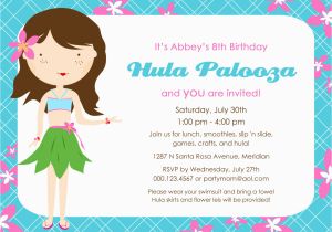 Hula Birthday Party Invitations Hula Palooza Birthday Invitation