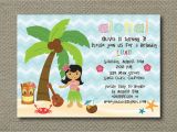 Hula Birthday Party Invitations Luau Hula Birthday Party Invitation Tropical Beach Printable