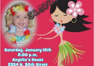 Hula Birthday Party Invitations Luau Hula Girl Birthday Invitations