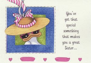 Humorous Birthday Cards for Sister Humorous Funny Sister Birthday Card Bd66 by Cardsbylynelle