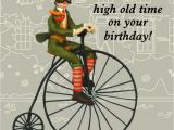 Humorous Cycling Birthday Cards High Old Time Funny Olde Worlde Birthday Card Cards