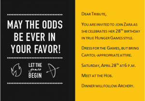 Hunger Games Birthday Invitations Hunger Games Birthday Party Invitations Cimvitation