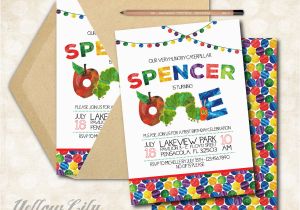 Hungry Caterpillar Birthday Invites Very Hungry Caterpillar Birthday Invitation Diy Party