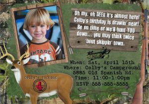 Hunting themed Birthday Invitations Hunting Birthday Party Photo Invitation Boys theme Camo