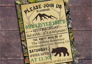 Hunting themed Birthday Invitations Hunting Party Invitation Hunting theme Party by
