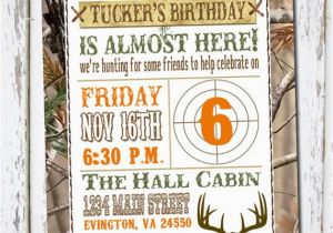 Hunting themed Birthday Invitations Hunting theme Birthday Invitation