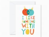 I Like You Birthday Card Greeting Card I Like Hanging with You Merry by