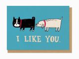 I Like You Birthday Card I Like You Greeting Card Ohh Deer