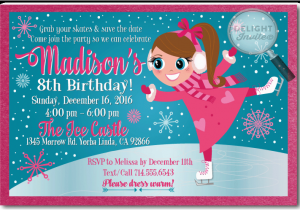 Ice Skating Birthday Card Ice Skating Birthday Invitations Ice Skating Princess