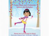 Ice Skating Birthday Card Ice Skating Birthday Party African American Girl Card