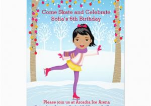 Ice Skating Birthday Card Ice Skating Birthday Party African American Girl Card