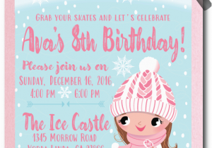 Ice Skating Birthday Card Ice Skating Party Birthday Invitation Di 645 Harrison