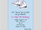 Ice Skating Birthday Card Printable Ice Skate Birthday Invitations