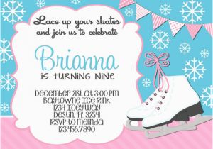 Ice Skating Birthday Party Invitations Free Printable Ice Skating Birthday Invitations Ice Skating Birthday