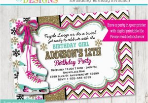 Ice Skating Birthday Party Invitations Free Printable Ice Skating Birthday Party Invitation Ice Skate Party