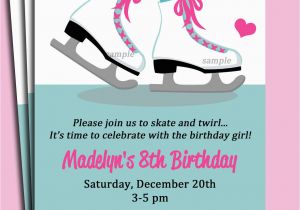 Ice Skating Birthday Party Invitations Free Printable Ice Skating Invitation Printable or Printed with Free Shipping