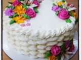 Icing Decorations for Birthday Cakes buttercream Basket Weave Cake with Royal Icing Flowers