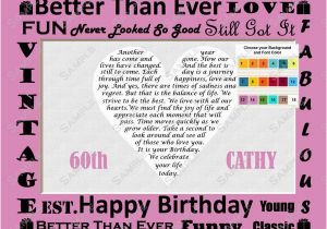 Ideas for 60th Birthday Gift for Man 60th Birthday Gift 60th Birthday Poem Heart Print 8 X 10