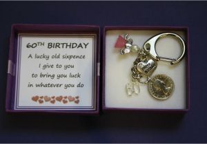 Ideas for 60th Birthday Gifts for Male Lucky Sixpence Keepsake Charm Keyring 60th Birthday Gift
