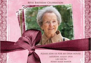 Ideas for 80th Birthday Invitations Feminine Photo Birthday Invitation Open House Invitation