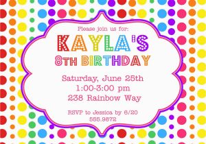 Ideas for Invitations for A Birthday Party Rainbow Birthday Party Invitation 12 00 Via Etsy