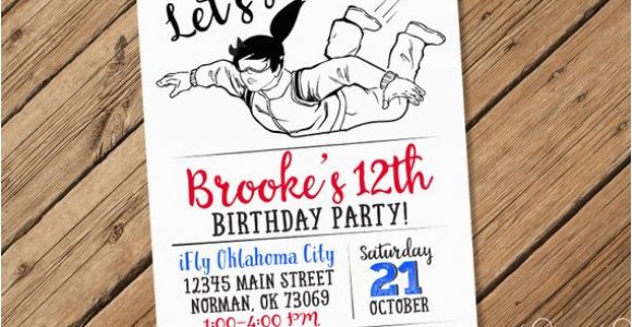 Ifly Birthday Invitations Skydiving Invitation Parachuting Invitation Skydiver